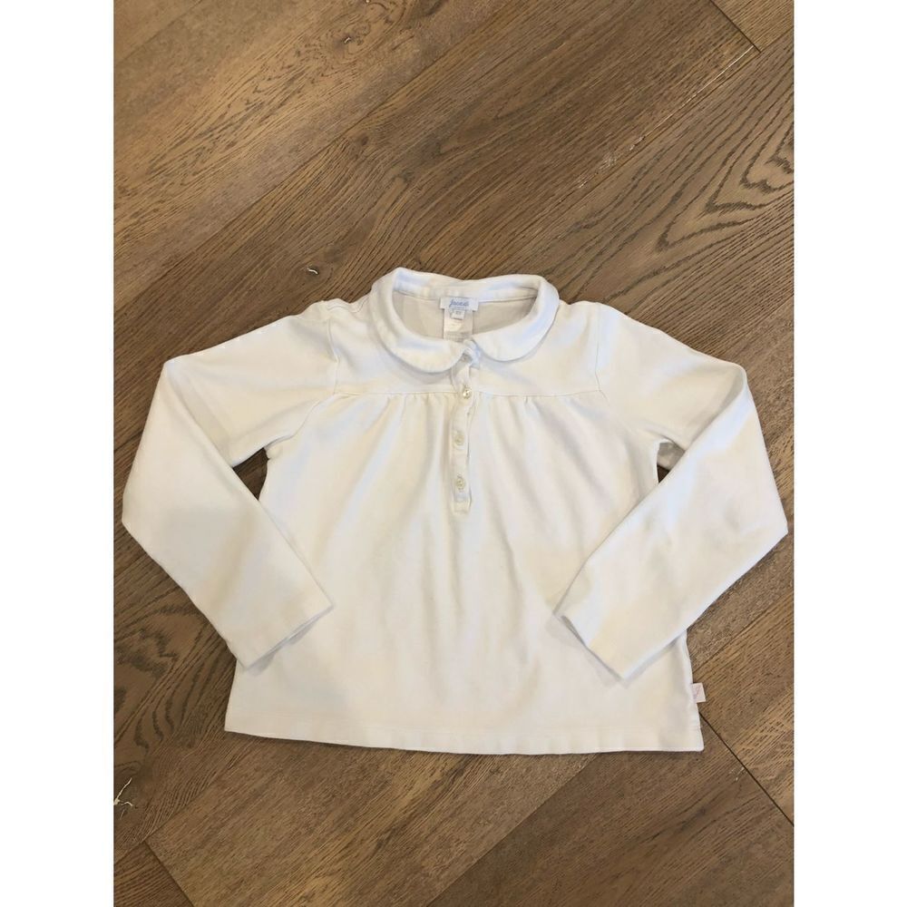 Jacadi White Long Sleeved Uniform Top, Girls 10